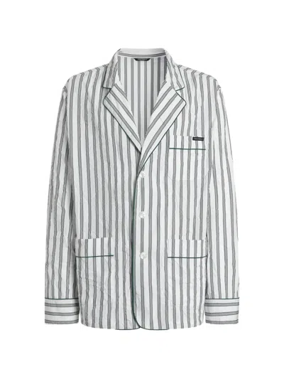 Dolce & Gabbana Striped Piped Shirt In White