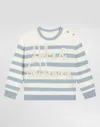 Dolce & Gabbana Striped Plain-knit Pullover With Dolce&gabbana Logo In Multicolor
