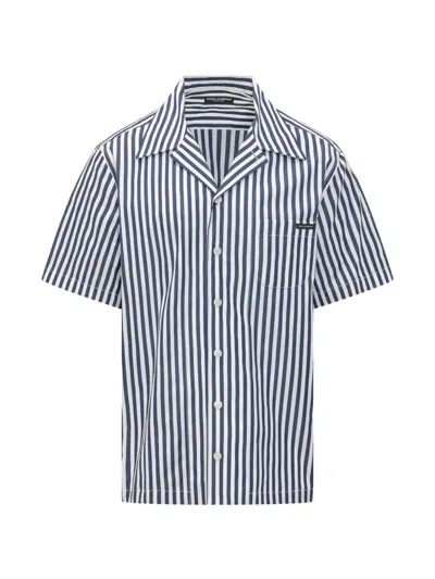 Dolce & Gabbana Short Sleeve Striped Shirt Button Down Collar In Multi
