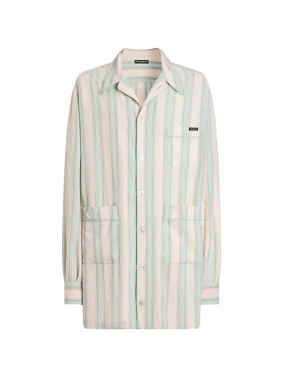Dolce & Gabbana Shirt Men Color Striped In Multi