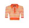 Dolce & Gabbana Striped Polo In Orange