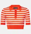 Dolce & Gabbana Striped Polo In Orange