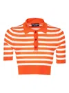 Dolce & Gabbana Striped Polo In Orange