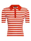 Dolce & Gabbana Red Striped Polo Shirt In Red