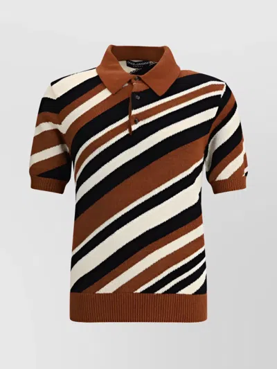Dolce & Gabbana Striped Polo Shirt With Defined Fit