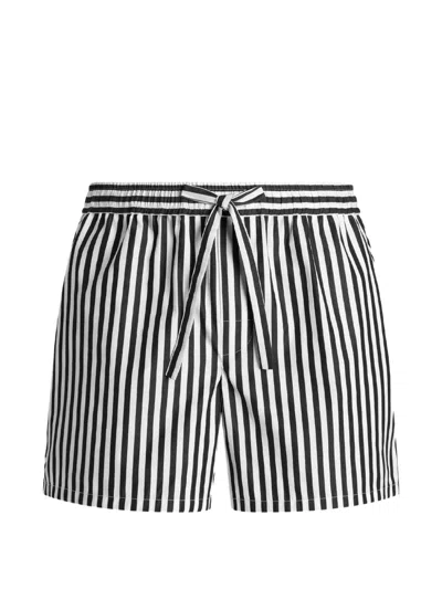 Dolce & Gabbana Striped Poplin Bermuda Shorts In White