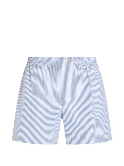 Dolce & Gabbana Striped Poplin Boxer Shorts In Multi