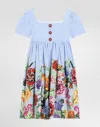 Dolce & Gabbana Striped Poplin Dress With Floral Print In プリ