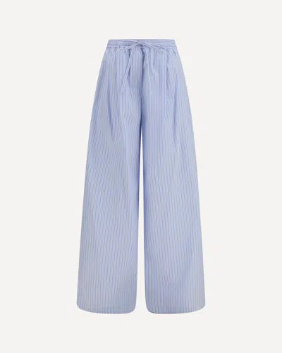 Dolce & Gabbana Striped Poplin Pants In Blue