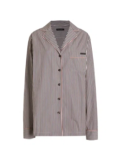 Dolce & Gabbana Striped Poplin Shirt In Gray