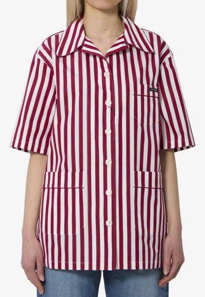 Dolce & Gabbana Striped Poplin Shirt In Multi