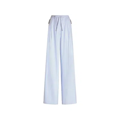 Dolce & Gabbana Striped Poplin Trousers In Blue