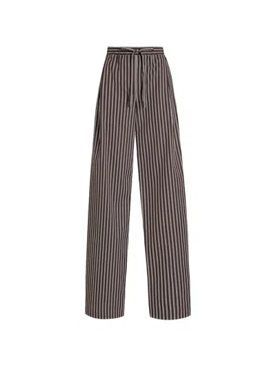 Dolce & Gabbana Striped Poplin Trousers In Multi