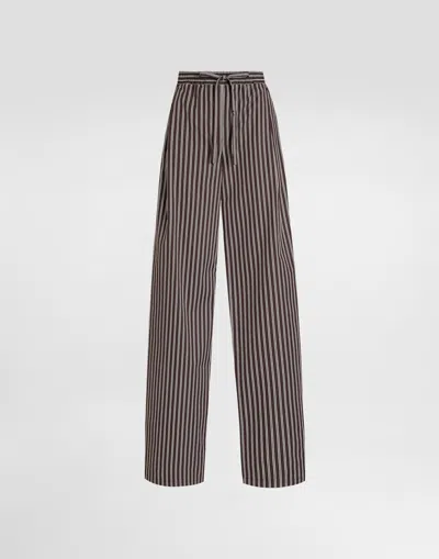 Dolce & Gabbana Dolce  Gabbana Striped Wide-leg Pants In Multi