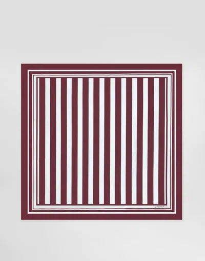 Dolce & Gabbana Striped-print Silk Twill Foulard (70 X 70) In Multicolor