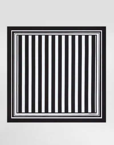 Dolce & Gabbana Striped-print Silk Twill Foulard (90 X 90) In Multicolor