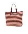 Dolce & Gabbana Striped Woven Tote Bag In Bordeaux Red