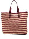 Dolce & Gabbana Striped Woven Tote Bag In Red