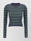 Dolce & Gabbana Striped Viscose Sweater Sweaters And Cardigans Multicolor In Green