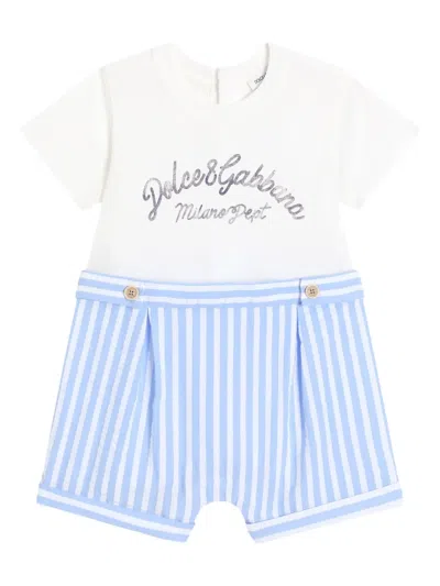 DOLCE & GABBANA STRIPED ROMPER