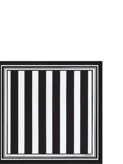 Dolce & Gabbana Striped Scarf In Black
