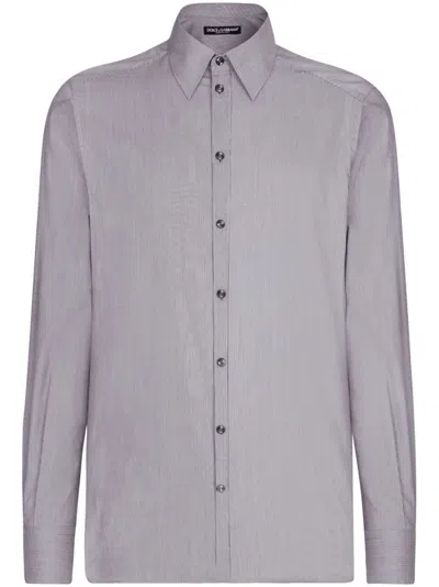 Dolce & Gabbana Striped Shirt In Gray