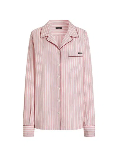 Dolce & Gabbana Striped Shirt In Pink