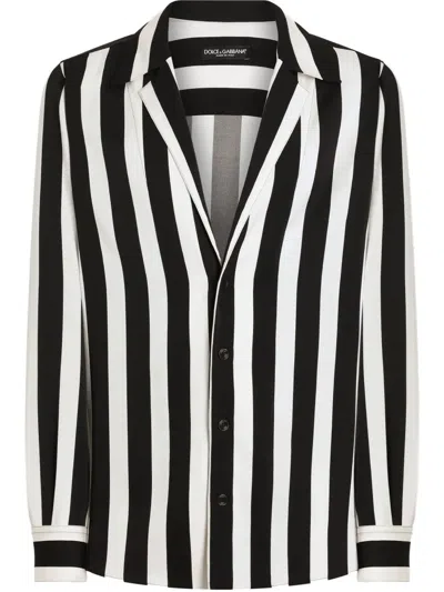 Dolce & Gabbana Striped Shirt In Black