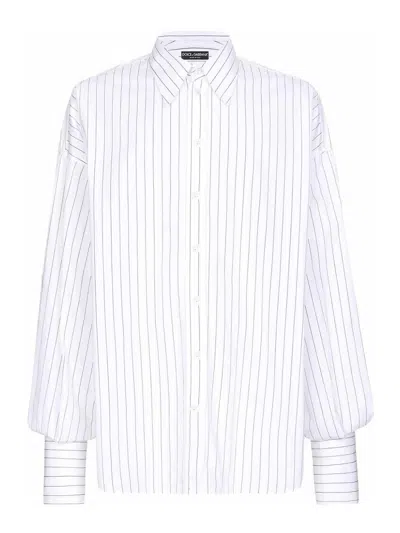 Dolce & Gabbana Striped Shirt In Blanco