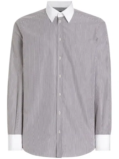 Dolce & Gabbana Striped Shirt In Gray