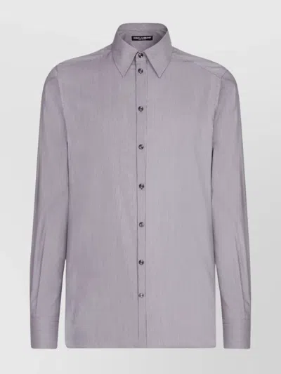Dolce & Gabbana Striped Shirt Button Accents In Blue