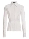 Dolce & Gabbana Pinstripe Tie-waist Shirt In White