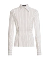 Dolce & Gabbana Pinstripe Tie-waist Shirt In White