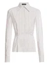 Dolce & Gabbana Pinstripe Tie-waist Shirt In White