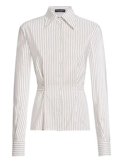 Dolce & Gabbana Striped Shirt In White