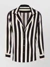 Dolce & Gabbana Long-sleeved V-neck Shirt In Silk Charmeuse