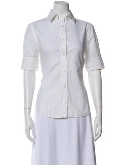 Pre-owned Dolce & Gabbana Striped Short Sleeve Blouse In Neutral