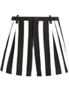 Dolce & Gabbana Striped Pleated Shorts Belt Loops In Black