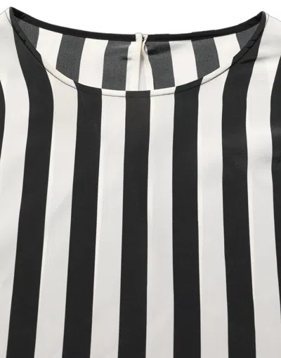 Dolce & Gabbana Striped Silk Blouse In Multi
