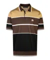 Dolce & Gabbana Silk Polo Shirt Striped Pattern In Black