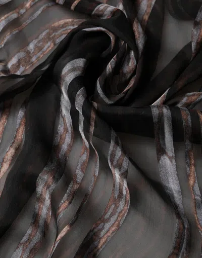 Dolce & Gabbana Striped Silk Shawl In Black