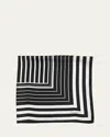 Dolce & Gabbana Striped Silk Twill Square Scarf In Black