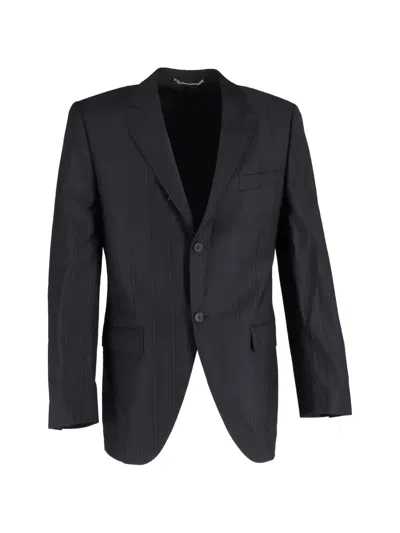 Pre-owned Dolce & Gabbana Striped Single-breasted Blazer In Black