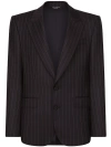 Dolce & Gabbana Pinstripe Stretch Wool Sicilia-fit Jacket In Brown