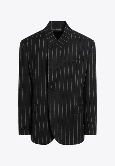 DOLCE & GABBANA STRIPED SINGLE-BREASTED JACKET