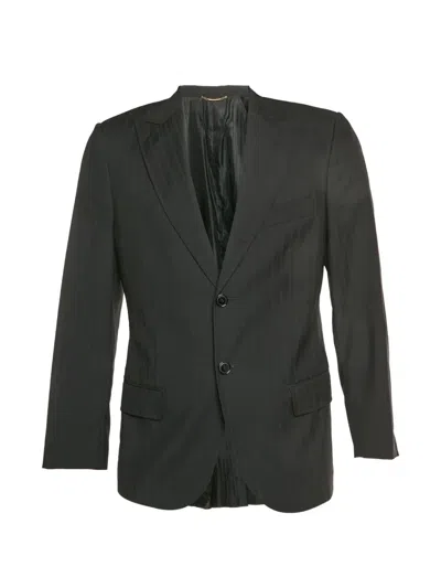 Pre-owned Dolce & Gabbana Striped Single-breasted Blazer In Black