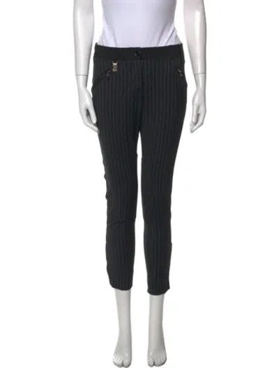 Pre-owned Dolce & Gabbana Striped Skinny Leg Pants In Black