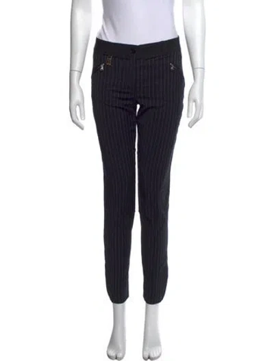 Pre-owned Dolce & Gabbana Striped Skinny Leg Pants In Black