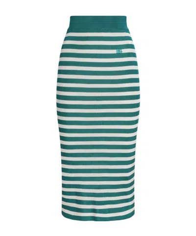 Dolce & Gabbana Striped Skirt In Green