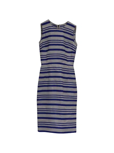 Pre-owned Dolce & Gabbana Striped Sleeveless Dress In White